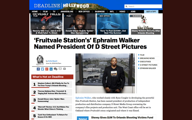 Ephraim Walker Named President Of D Street Pictures