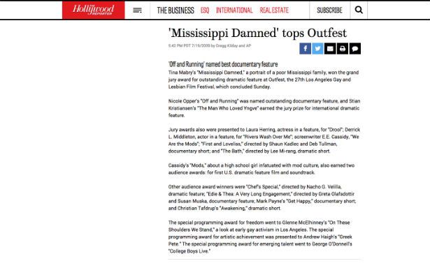 ‘Rivers Wash Over Me’ Wins Big at Outfest